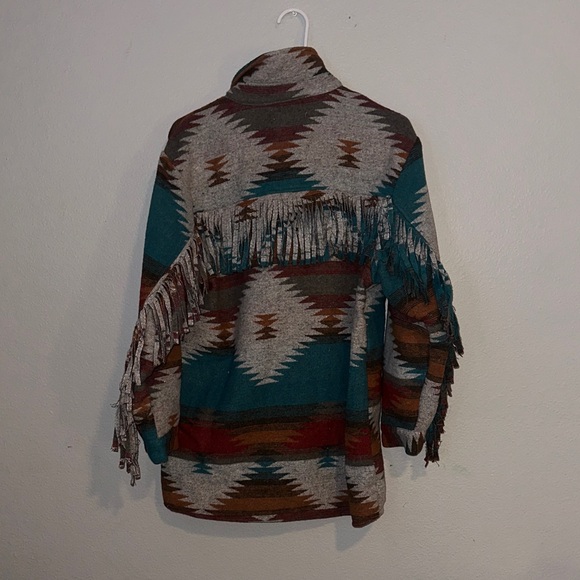 Pendleton woman’s  Jacket with Teal and Brown Aztec Design - Picture 2 of 2